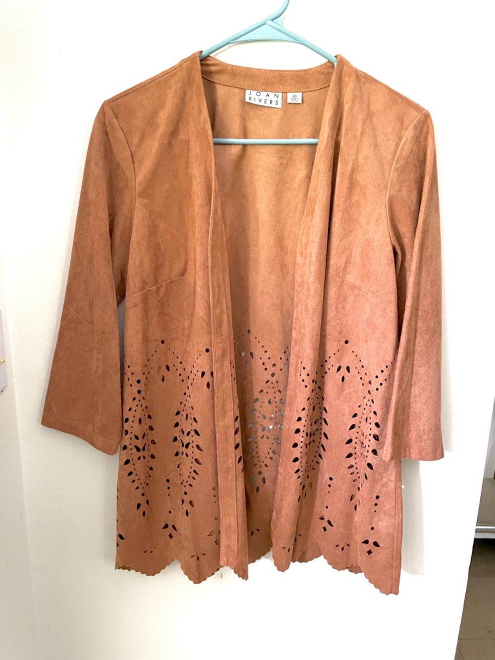 Boho‑Style Open‑Front Jacket with Cut‑Out Design
